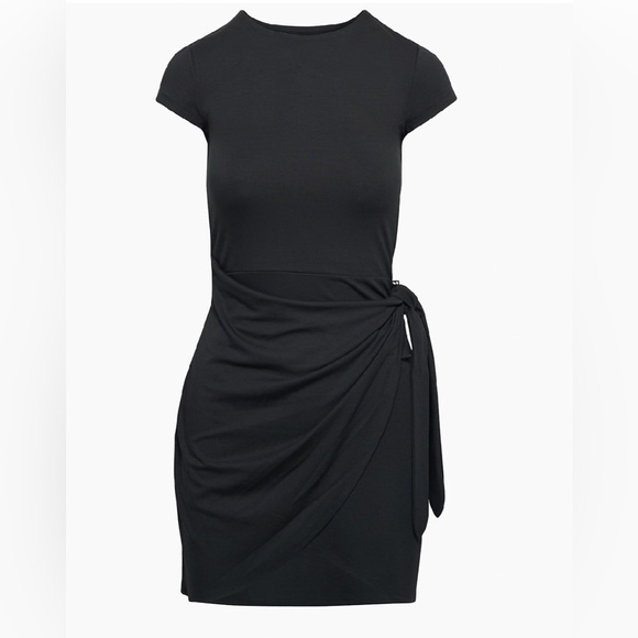 Wilfred New Lune Black Wrap With side ties Mini Dress XL Double-Layer Body - Picture 3 of 16
